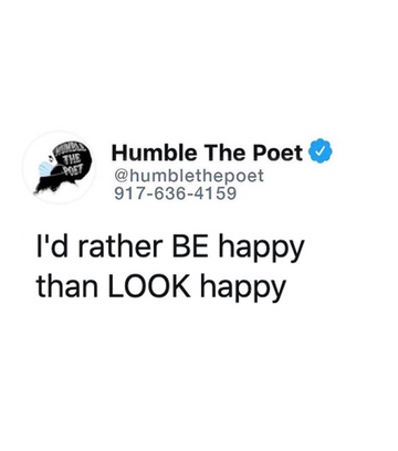 Being Happy > Looking Happy